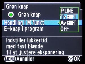 grøn knap m funktion